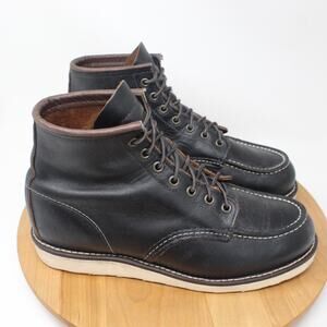 Red Wing Boots Mens 8.5 8849 Leather Moc Toe Workwear Vibram Casual Black